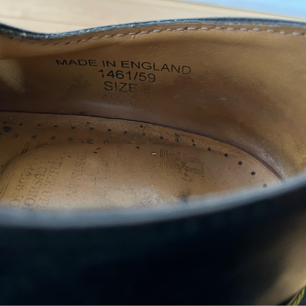 Dr. Martens Black Leather 3-Eye Derby with Yellow Stitching - Picture 8 of 9